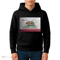 Brick California Republic Bear Flag Kids Hoodie thumb 4