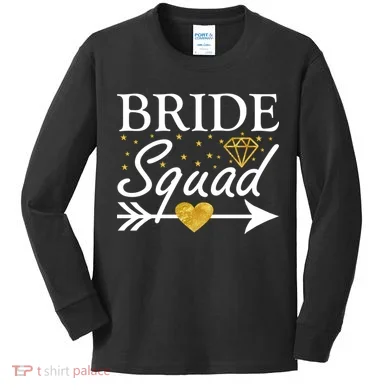 Bride Squad Arrow Kids Long Sleeve Shirt