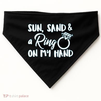 Bride Sun Sand & A Ring On My Hand USA-Made Doggie Bandana