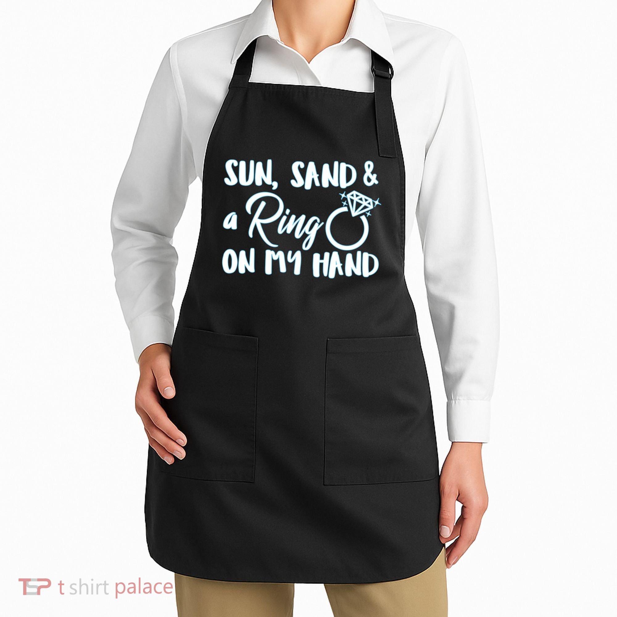 Bride Sun Sand & A Ring On My Hand Apron