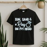 Bride Sun Sand & A Ring On My Hand T-Shirt thumb 2