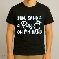 Bride Sun Sand & A Ring On My Hand T-Shirt thumb 3