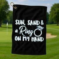 Bride Sun Sand & A Ring On My Hand Golf Towel thumb 1