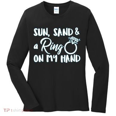 Bride Sun Sand & A Ring On My Hand Women's Long Sleeve Shirt