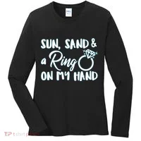 Bride Sun Sand & A Ring On My Hand Women's Long Sleeve Shirt thumb 0