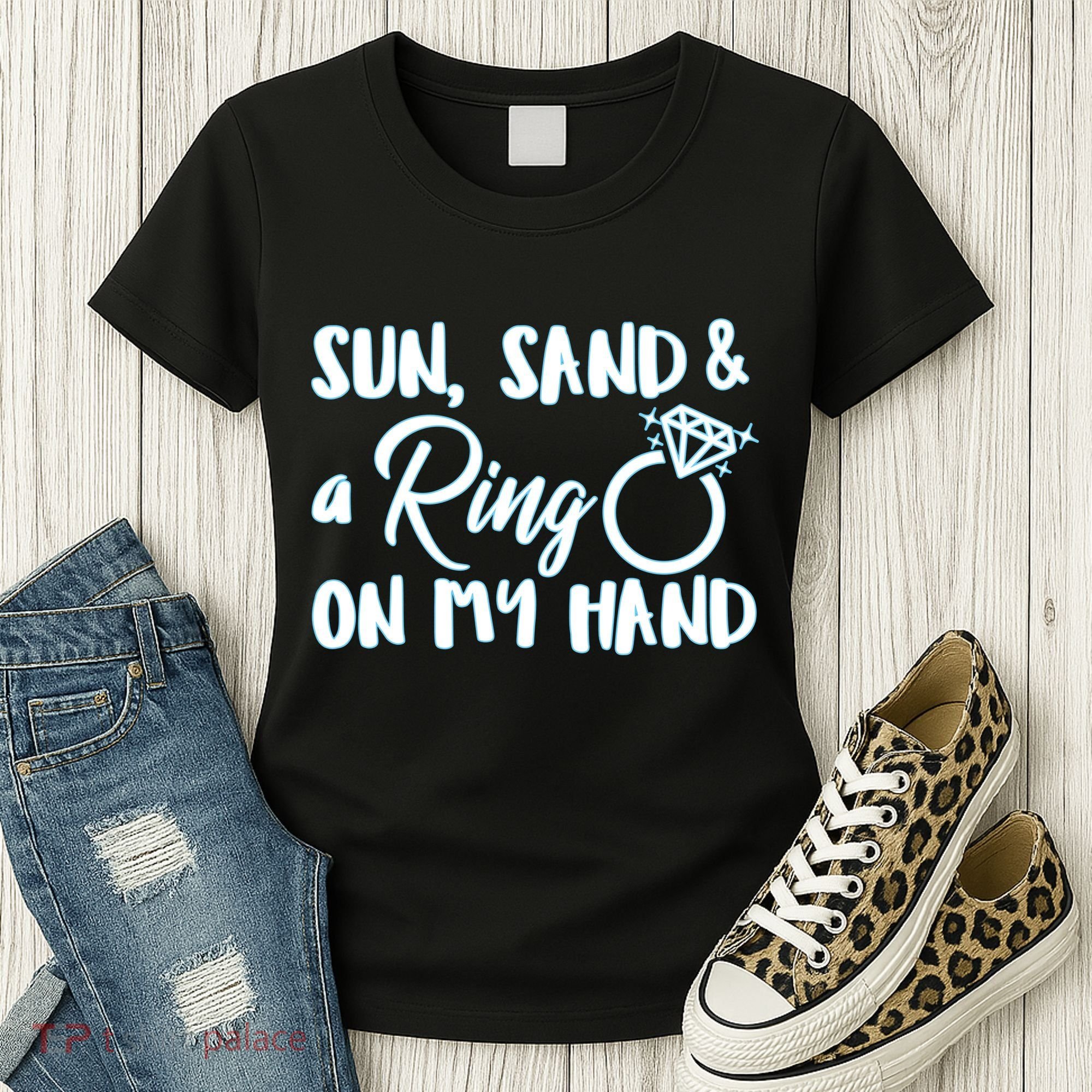 Bride Sun Sand & A Ring On My Hand Women's T-Shirt