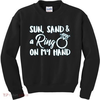 Bride Sun Sand & A Ring On My Hand Kids Sweatshirt