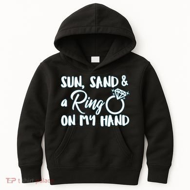 Bride Sun Sand & A Ring On My Hand Kids Hoodie