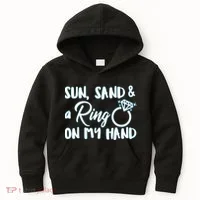 Bride Sun Sand & A Ring On My Hand Kids Hoodie thumb 0