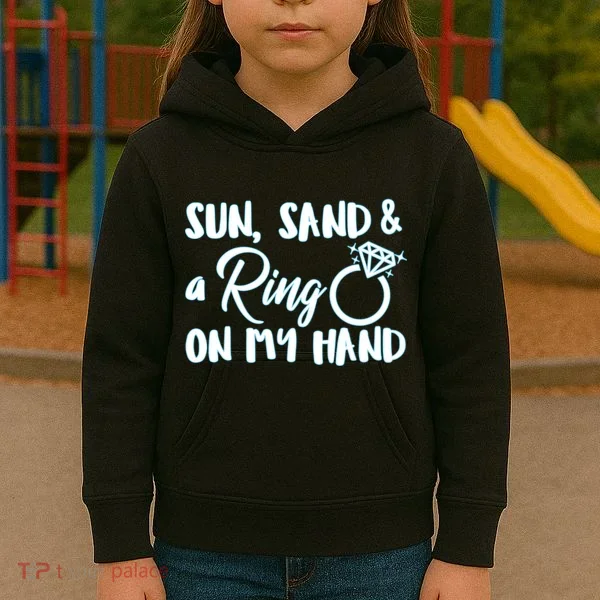 Bride Sun Sand & A Ring On My Hand Kids Hoodie