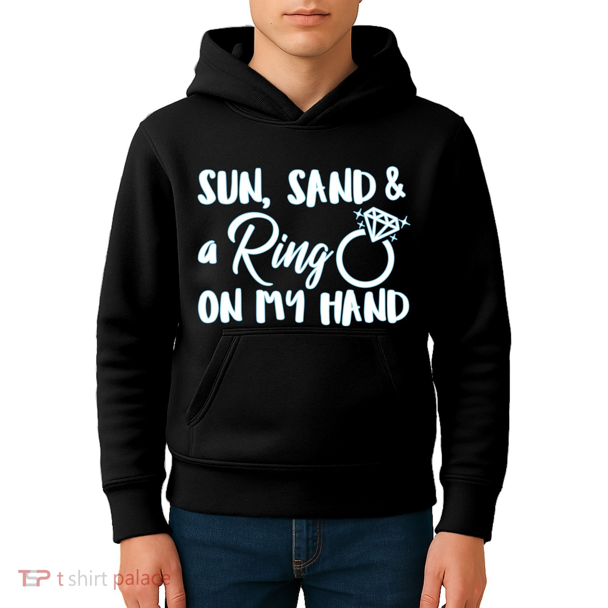 Bride Sun Sand & A Ring On My Hand Kids Hoodie