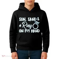 Bride Sun Sand & A Ring On My Hand Kids Hoodie thumb 4