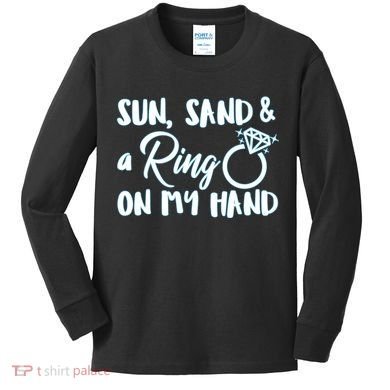 Bride Sun Sand & A Ring On My Hand Kids Long Sleeve Shirt