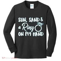 Bride Sun Sand & A Ring On My Hand Kids Long Sleeve Shirt thumb 0