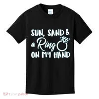 Bride Sun Sand & A Ring On My Hand Kids T-Shirt thumb 0