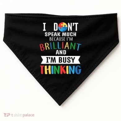 Brilliant And Busy Thinking Autism Awareness USA-Made Doggie Bandana