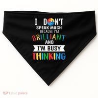 Brilliant And Busy Thinking Autism Awareness USA-Made Doggie Bandana thumb 0