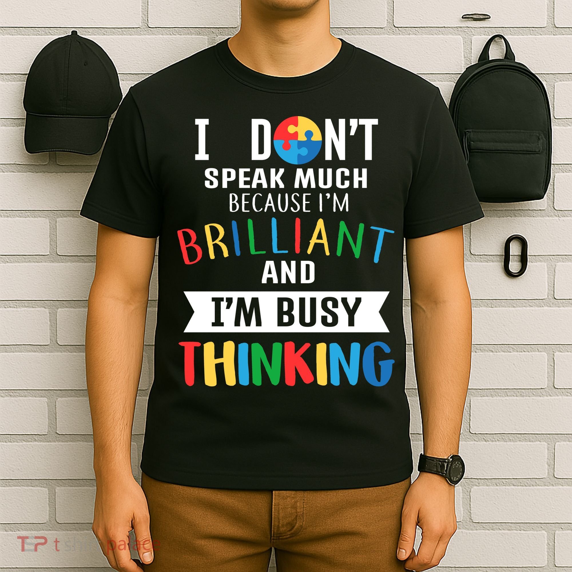 Brilliant And Busy Thinking Autism Awareness T-Shirt