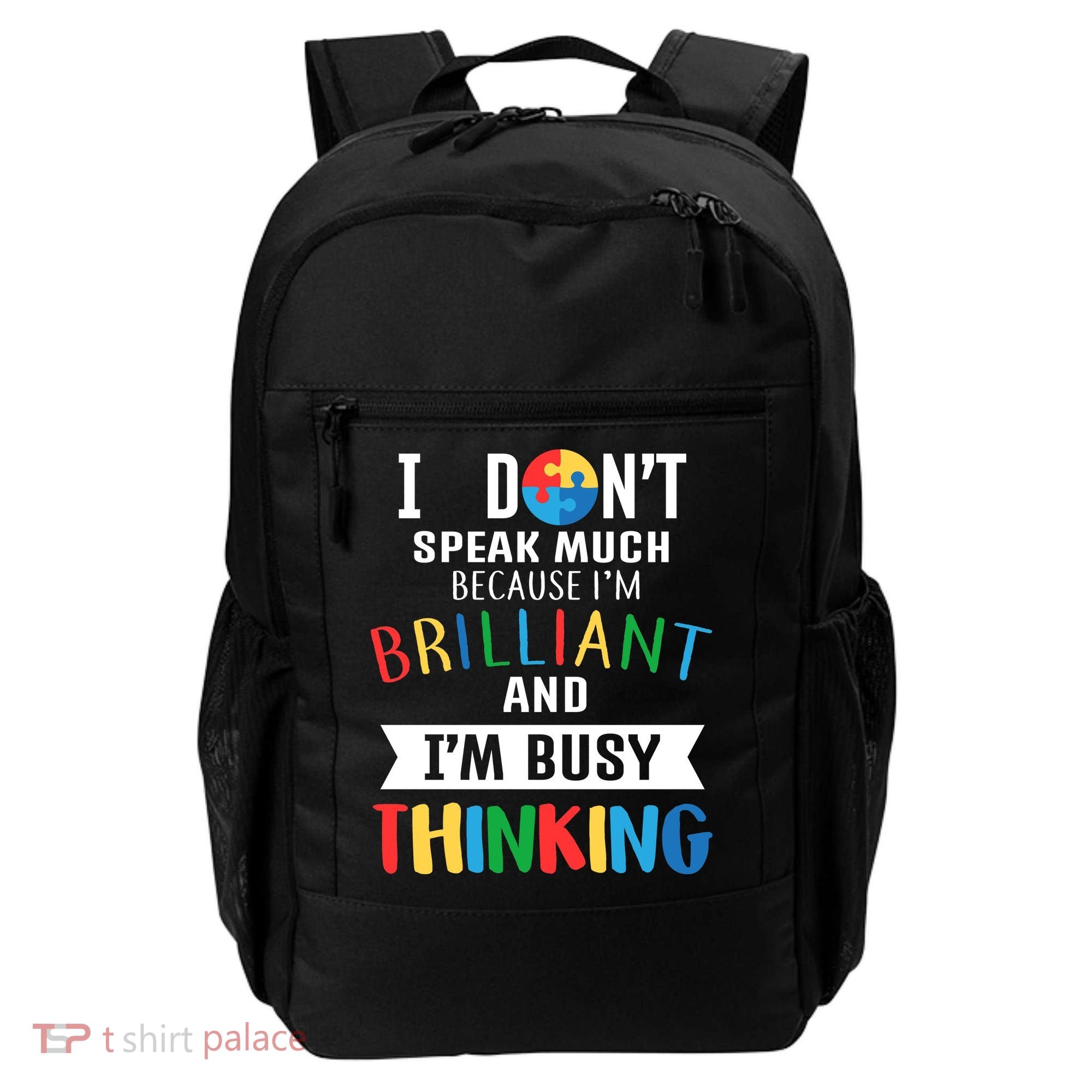 Brilliant And Busy Thinking Autism Awareness Backpack