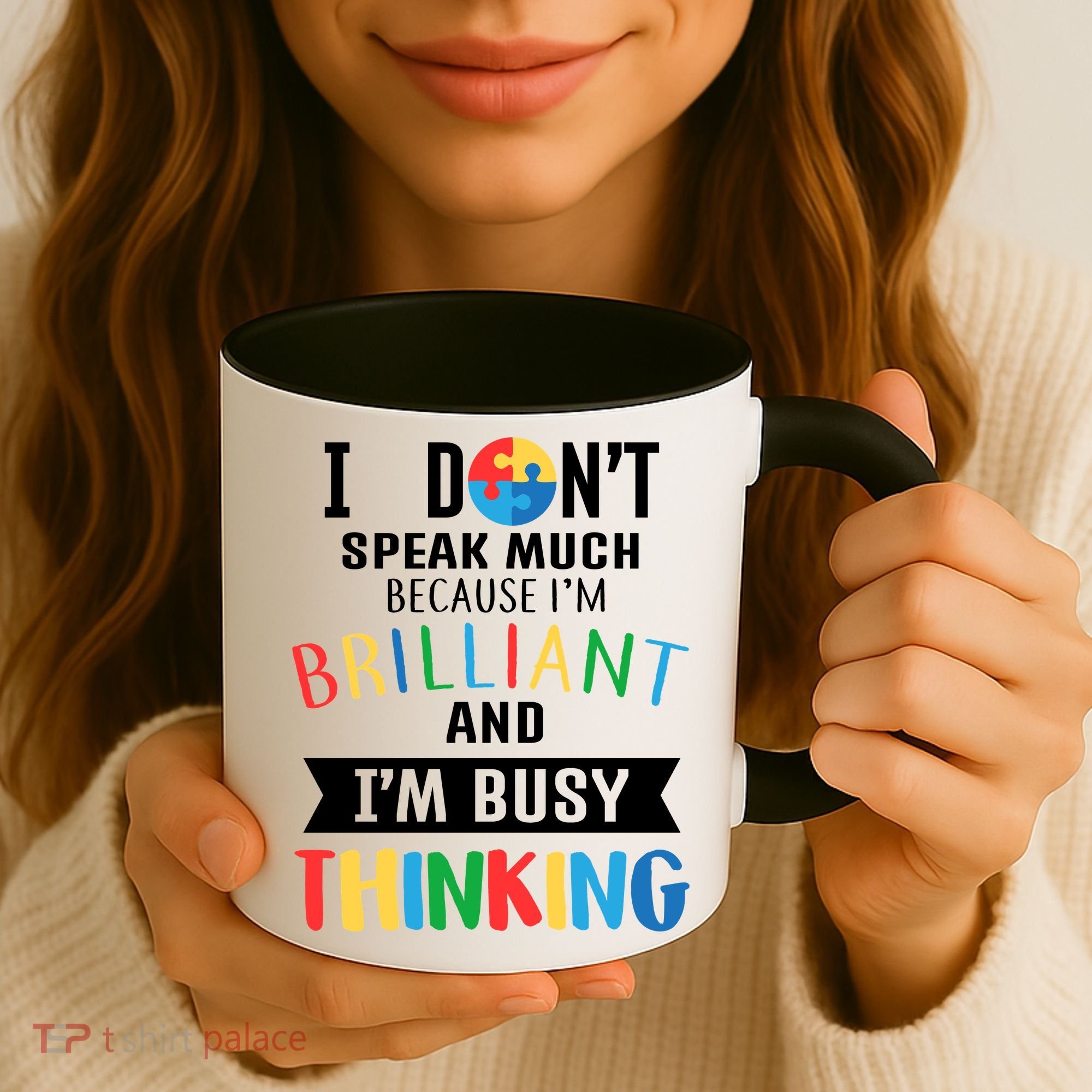 Brilliant And Busy Thinking Autism Awareness Coffee Mug
