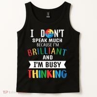 Brilliant And Busy Thinking Autism Awareness Tank Top thumb 2