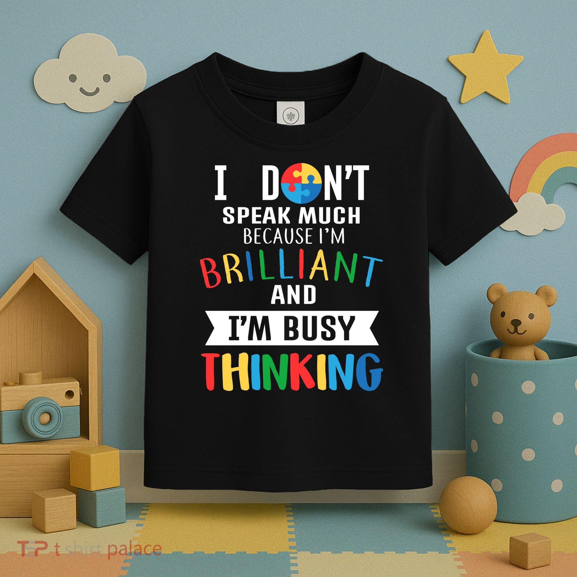 Brilliant And Busy Thinking Autism Awareness Toddler T-Shirt