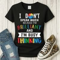 Brilliant And Busy Thinking Autism Awareness Women's T-Shirt thumb 3