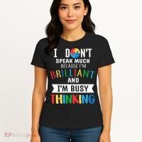 Brilliant And Busy Thinking Autism Awareness Women's T-Shirt thumb 4