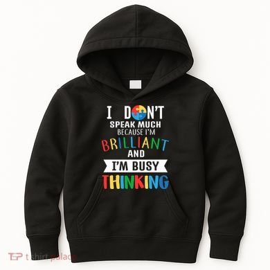 Brilliant And Busy Thinking Autism Awareness Kids Hoodie