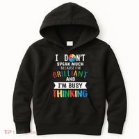 Brilliant And Busy Thinking Autism Awareness Kids Hoodie thumb 0