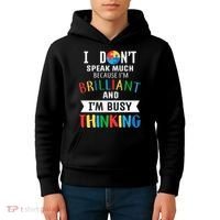 Brilliant And Busy Thinking Autism Awareness Kids Hoodie thumb 4
