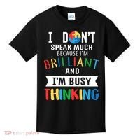 Brilliant And Busy Thinking Autism Awareness Kids T-Shirt thumb 0