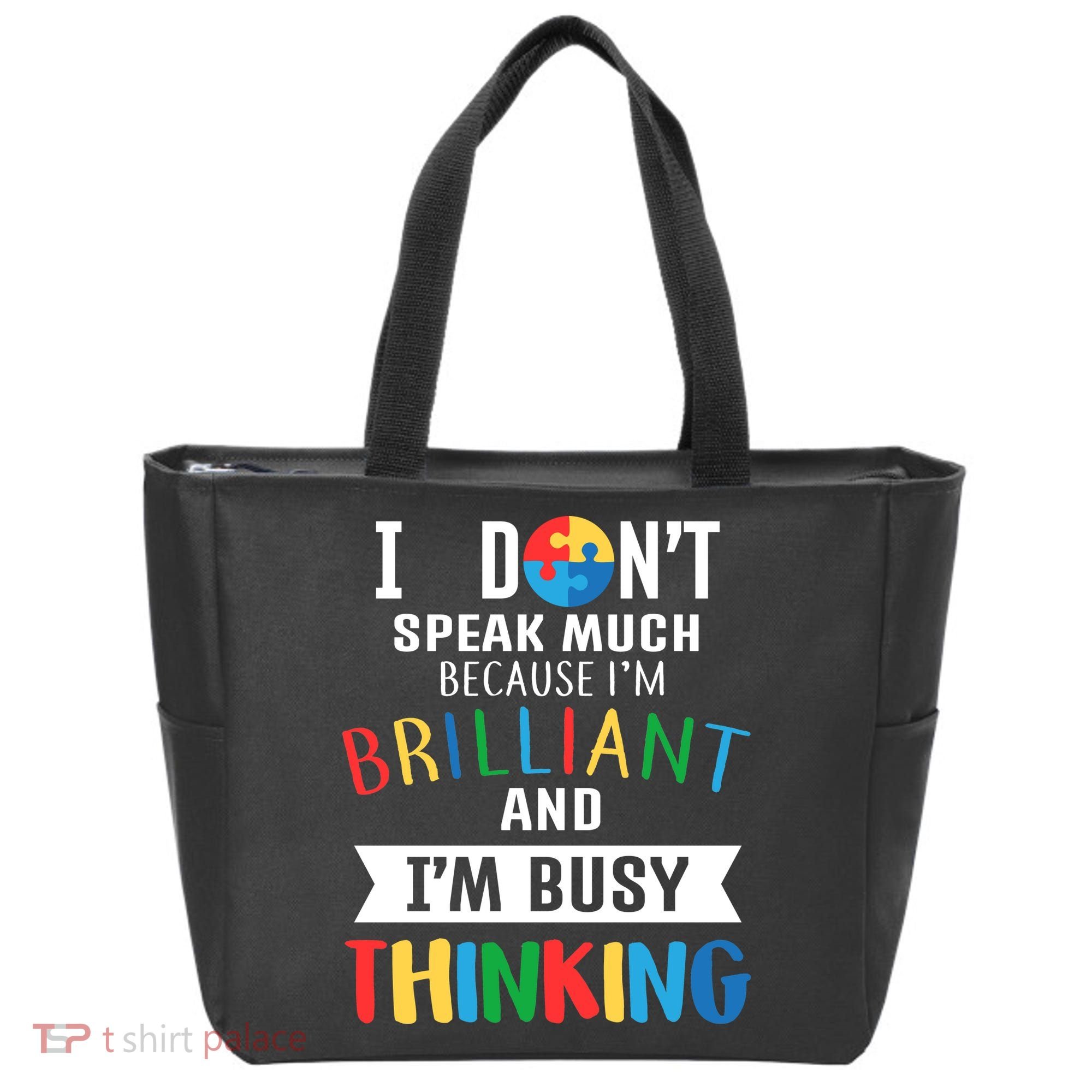 Brilliant And Busy Thinking Autism Awareness Tote Bag