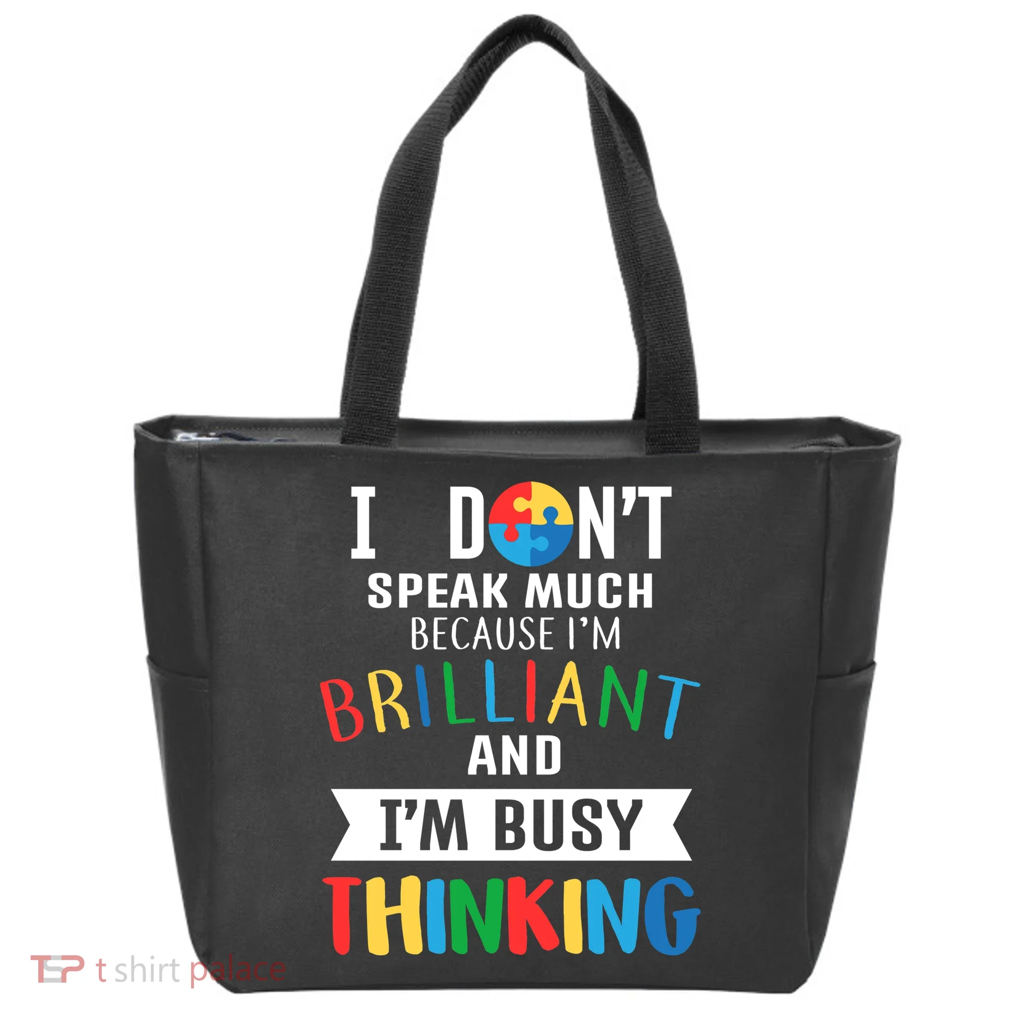 Brilliant And Busy Thinking Autism Awareness Tote Bag