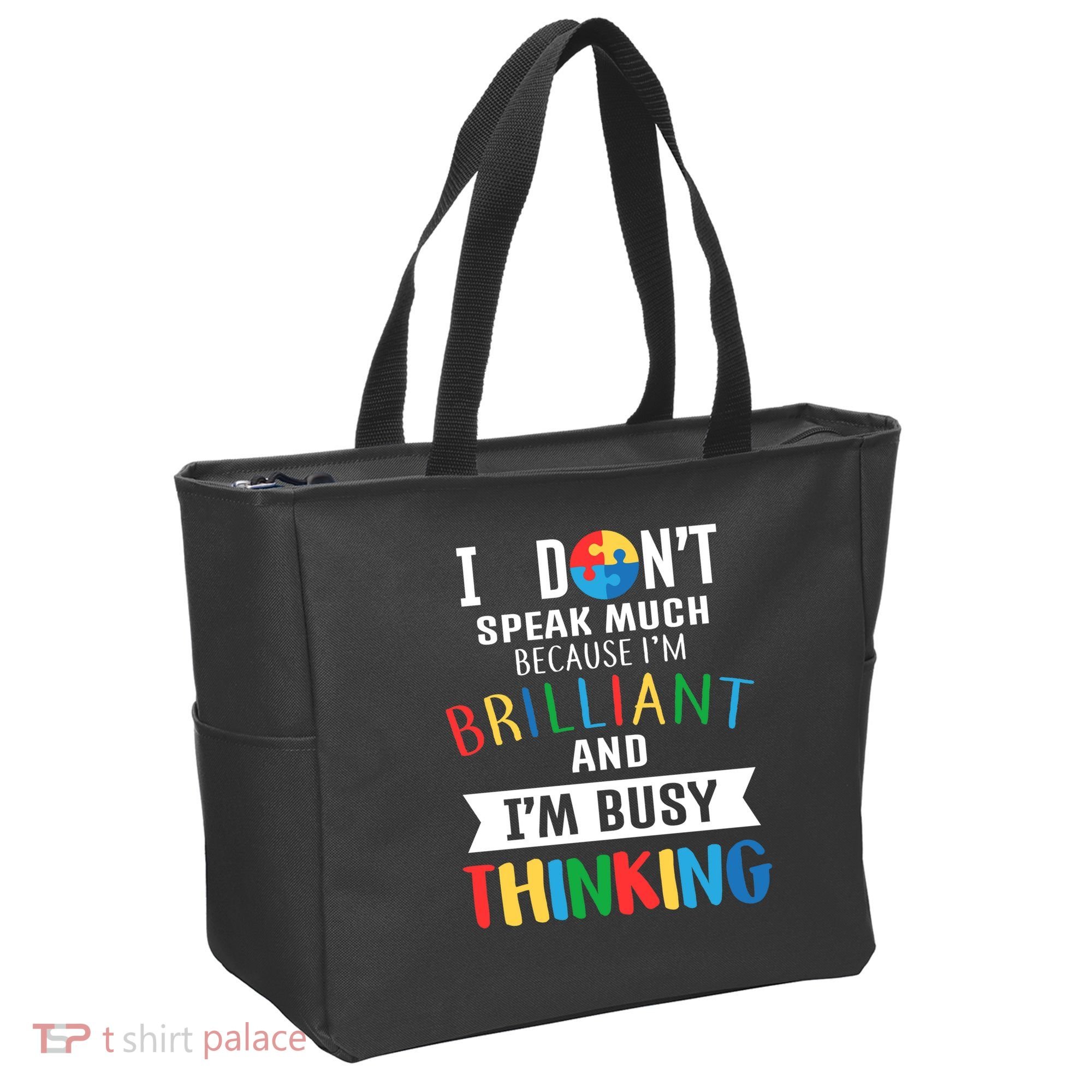 Brilliant And Busy Thinking Autism Awareness Tote Bag