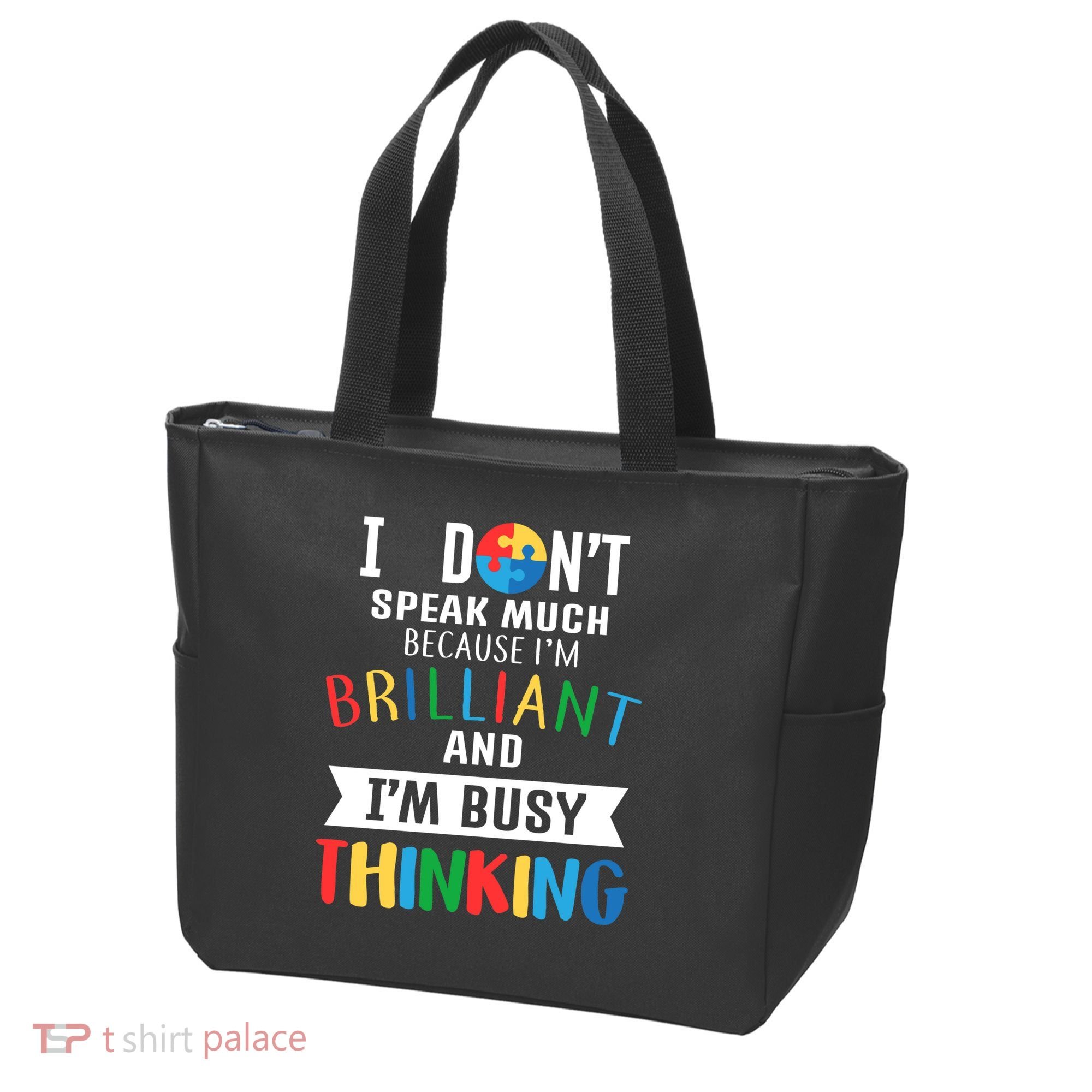 Brilliant And Busy Thinking Autism Awareness Tote Bag