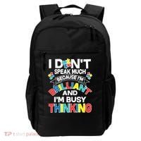Brilliant Busy Thinking Autism Awareness Quote Backpack thumb 0