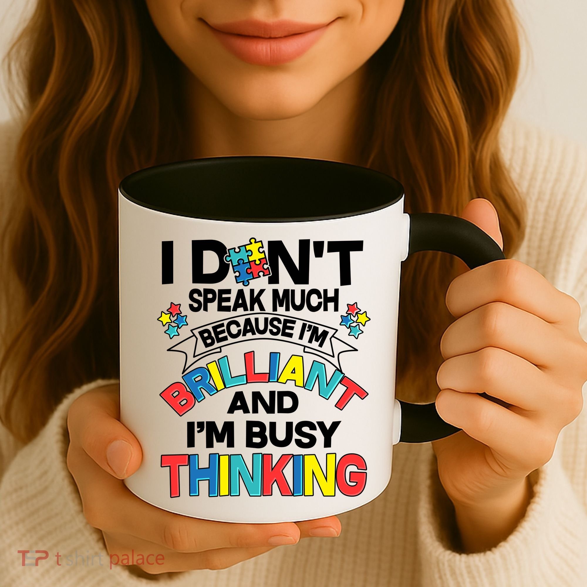 Brilliant Busy Thinking Autism Awareness Quote Coffee Mug
