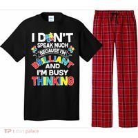 Brilliant Busy Thinking Autism Awareness Quote Pajama Set thumb 0