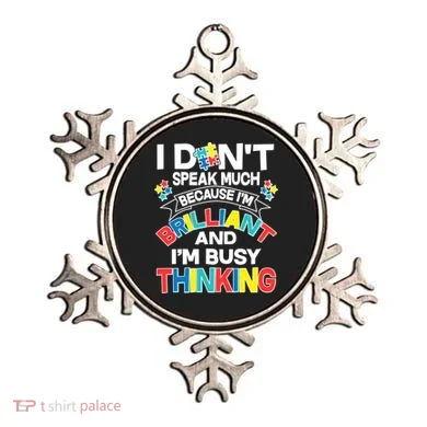 Brilliant Busy Thinking Autism Awareness Quote Ornament