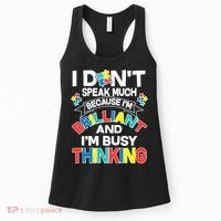 Brilliant Busy Thinking Autism Awareness Quote Women's Tank Top thumb 0