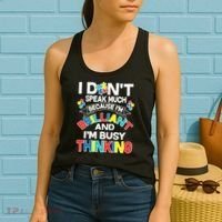 Brilliant Busy Thinking Autism Awareness Quote Women's Tank Top thumb 2