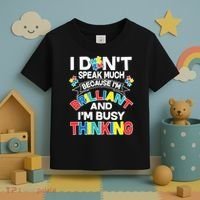 Brilliant Busy Thinking Autism Awareness Quote Toddler T-Shirt thumb 3