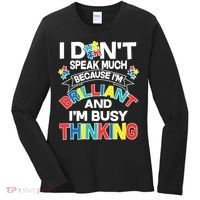 Brilliant Busy Thinking Autism Awareness Quote Women's Long Sleeve Shirt thumb 0