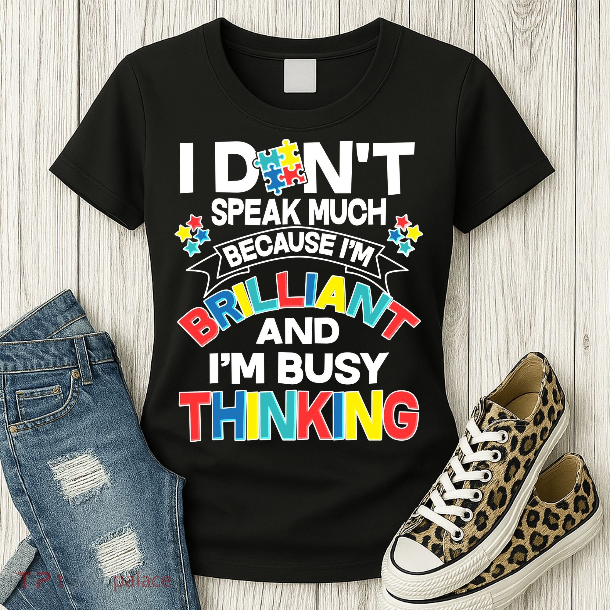 Brilliant Busy Thinking Autism Awareness Quote Women's T-Shirt