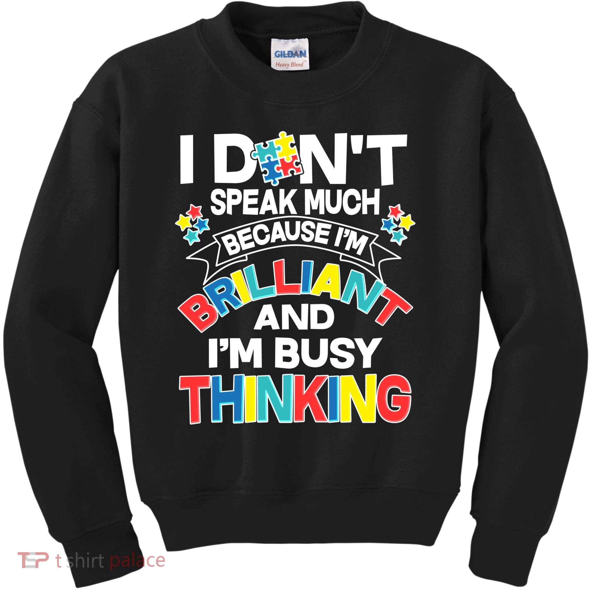 Brilliant Busy Thinking Autism Awareness Quote Kids Sweatshirt