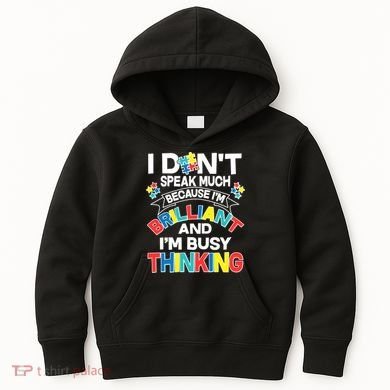 Brilliant Busy Thinking Autism Awareness Quote Kids Hoodie