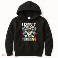 Brilliant Busy Thinking Autism Awareness Quote Kids Hoodie thumb 0