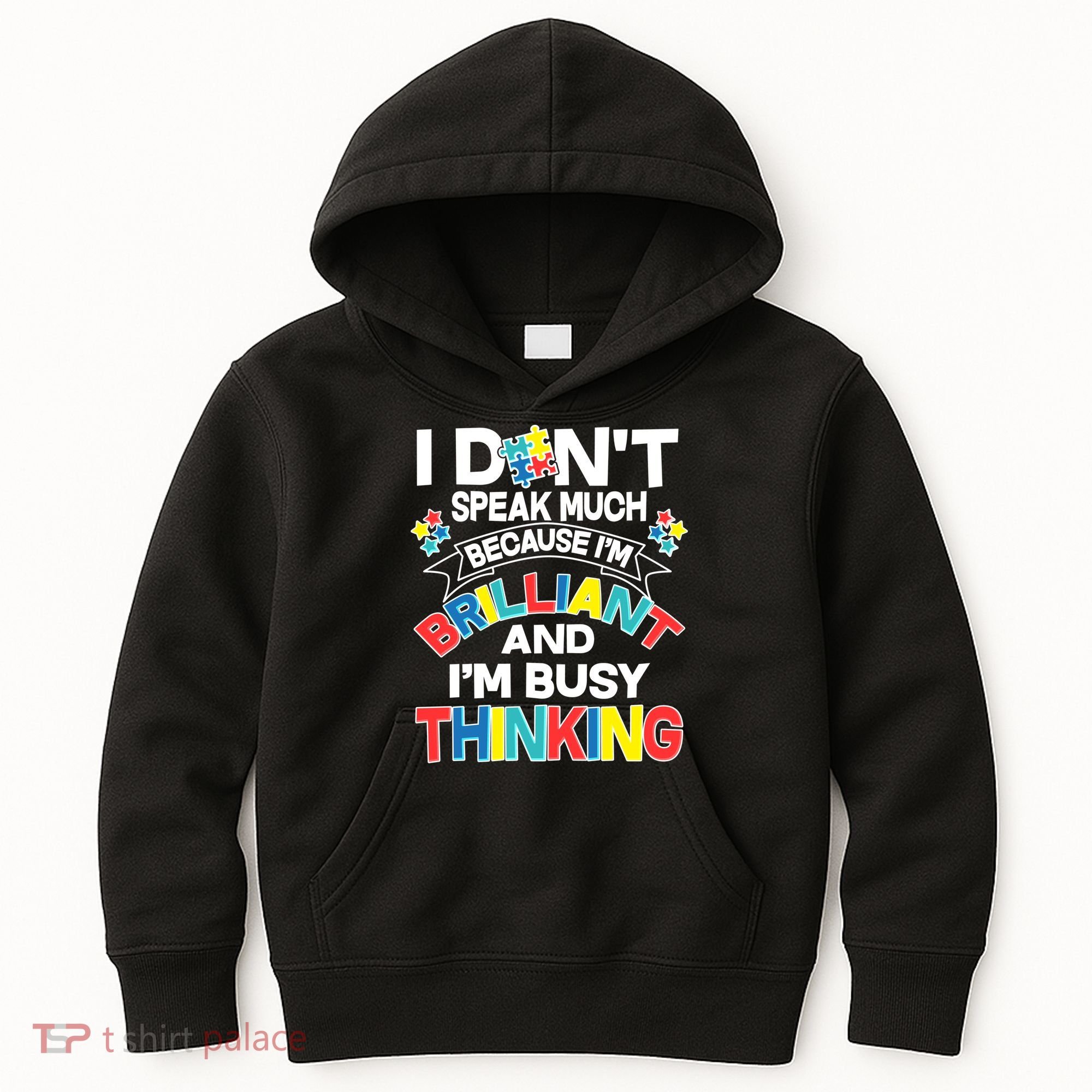 Brilliant Busy Thinking Autism Awareness Quote Kids Hoodie
