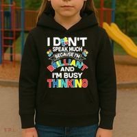 Brilliant Busy Thinking Autism Awareness Quote Kids Hoodie thumb 3
